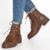 Anna Field WINTER BOOT - Botki Sznurowane - Coffee