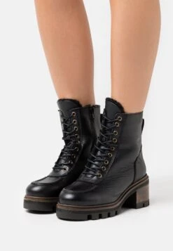 Anna Field LEATHER WINTER BOOTIE - Śniegowce - Black