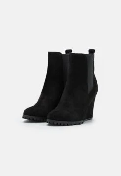 Anna Field LEATHER WINTER BOOT - Botki Na Obcasie - Black