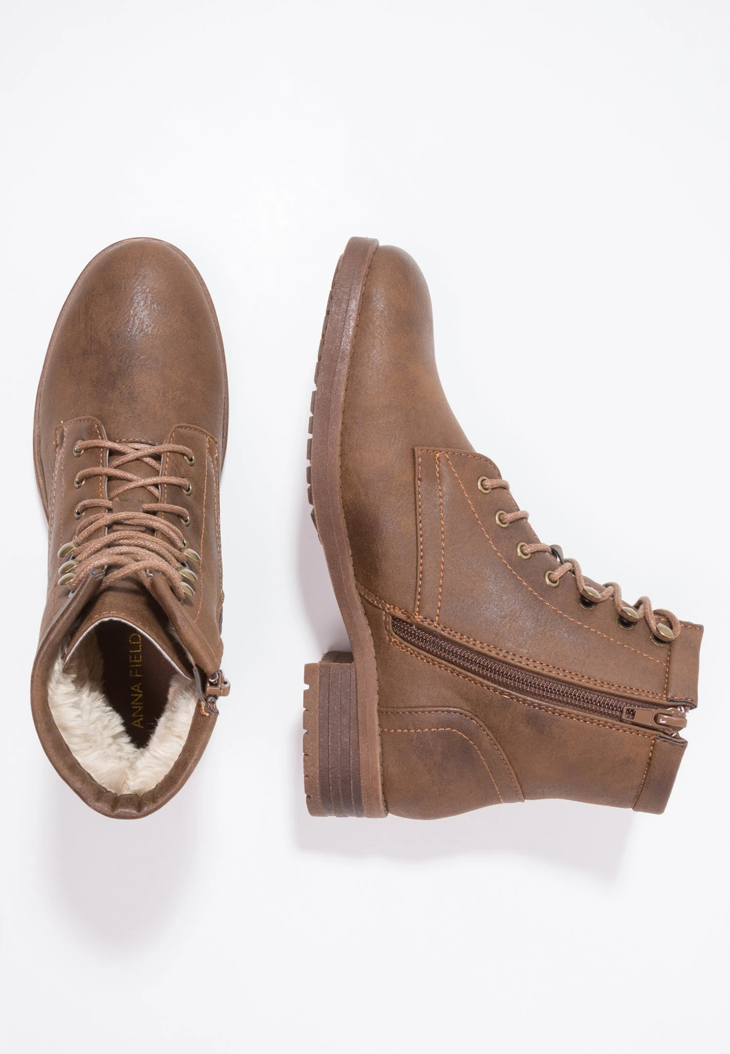 Anna Field WINTER BOOT - Botki Sznurowane - Coffee 4 Anna Field WINTER BOOT - Botki Sznurowane - Coffee - obrazek 2